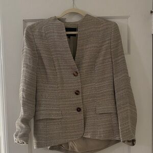 Lafayette 148 New York Textured Beige Blazer